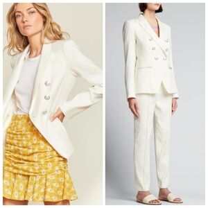 Veronica Beard Miller Linen Blend White Dickey Jacket Size 8